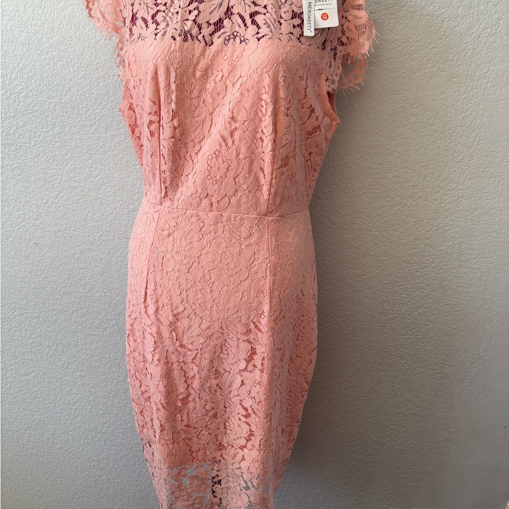 MEROKEETY Pink Lace Top